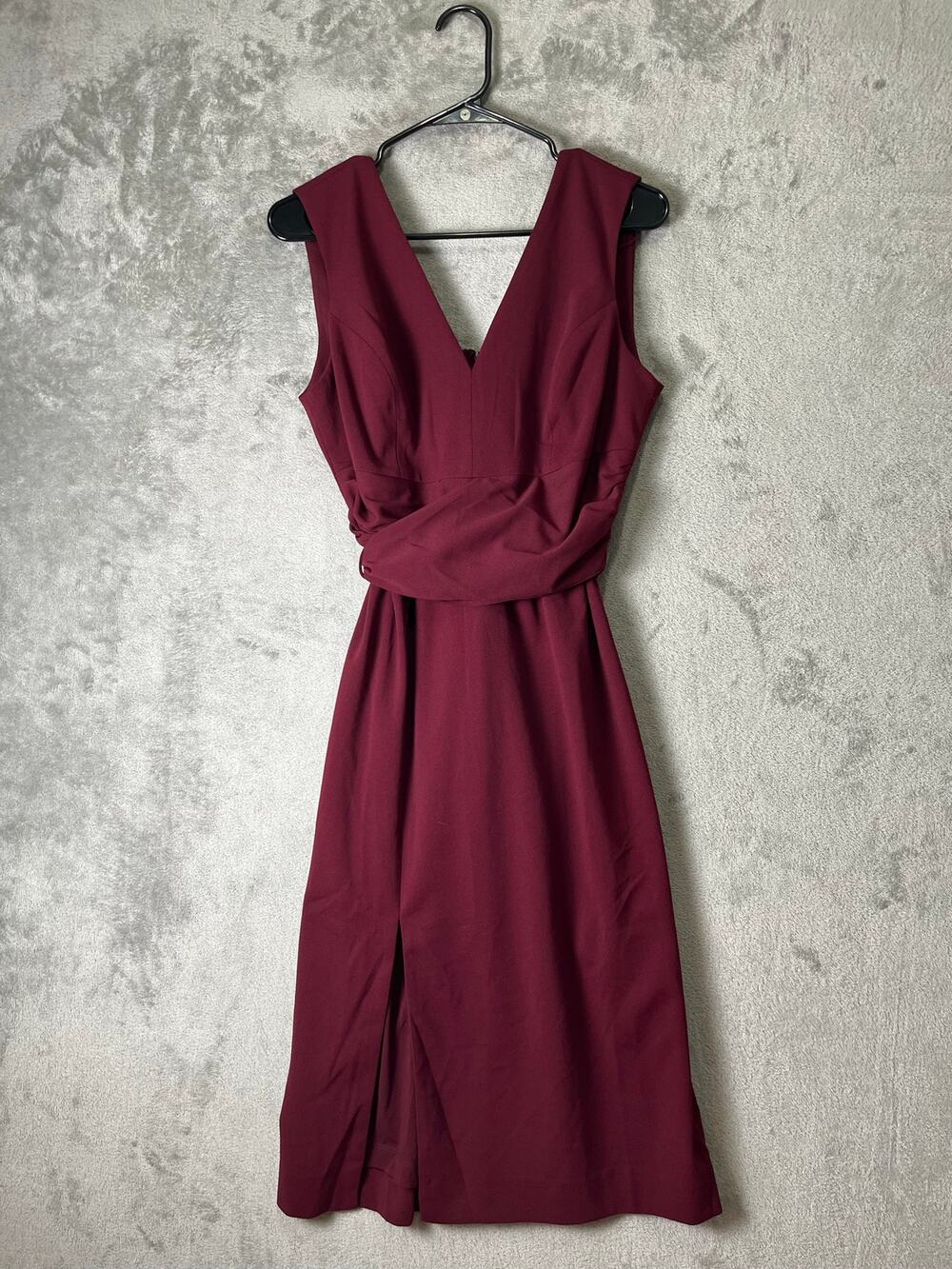Dress the Population Alessia Sheath‎ Cocktail Dress Plum Slit Large Elegant New